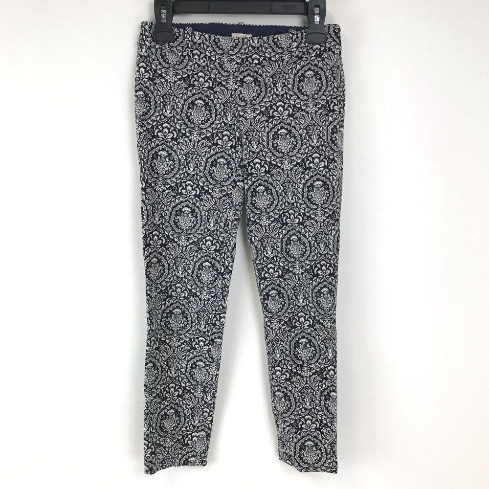 J. Crew Paisley Printed Winnie Pant Womens Size 00 Floral Skinny Cropped Stretch